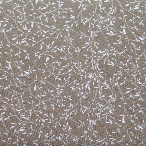 Tecido Linho Eros Folhas Castanho/Branco 1x1,55m