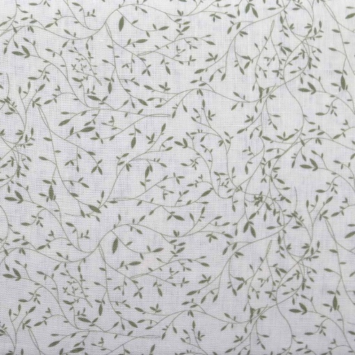 Tecido Linho Eros Folhas Branco/Verde 1x1,55m