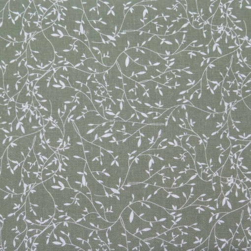 Tecido Linho Eros Folhas Verde/Branco 1x1,55m