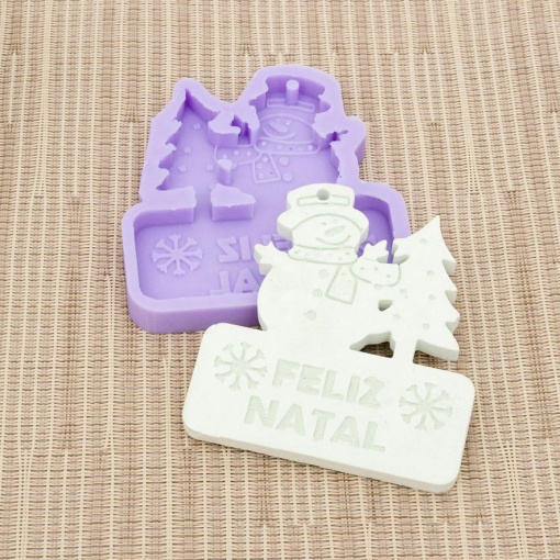 Molde de silicone boneco de neve Feliz Natal LG