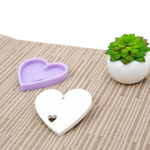 Molde de silicone coração 8x8x0,8cm LG