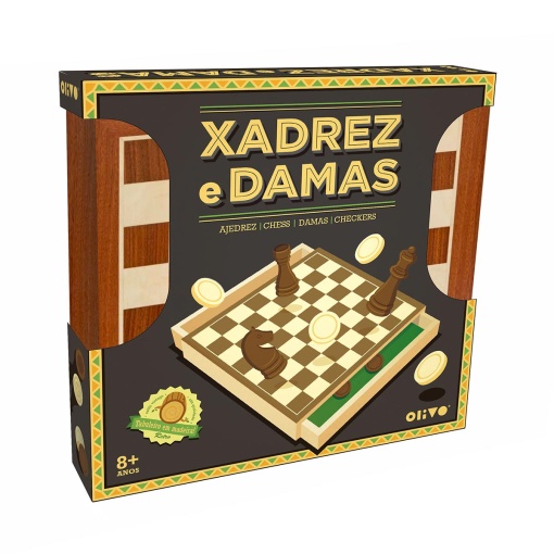Jogo de Xadrez e Damas OLIVO