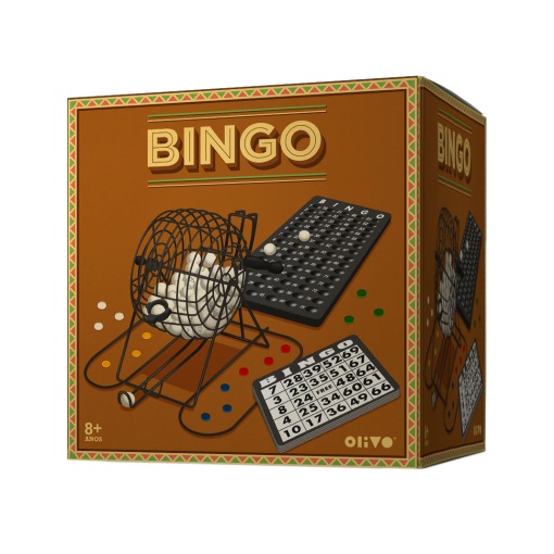 Bingo com Máquina de Distribuição de Bolas 18 Cartões OLIVO