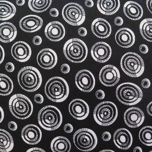 Tecido STOF Colour Rhythm Círculos Preto/Branco 1x1,12m