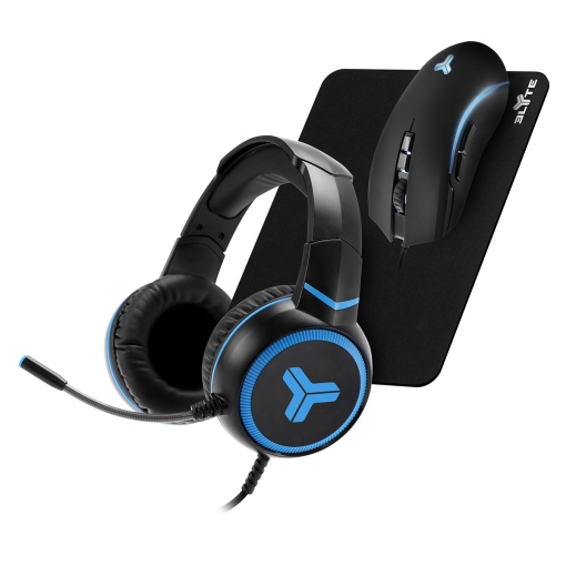 Kit Gaming TNB Auscultadores + Rato + Tapete Rato Elyte 3 em 1 Preto