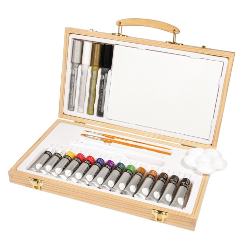 Conjunto de Pintura Acrílica DALER-ROWNEY SIMPLY com Caixa de Madeira