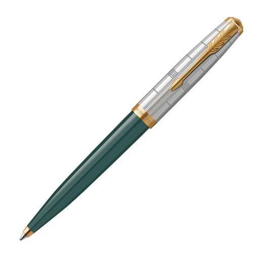 Esferográfica PARKER 51 Lacado Verde/Cromado Escovado M Golden Trim