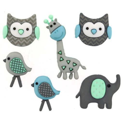 Botoes Dress It Up Animais da Selva (6 unidades)