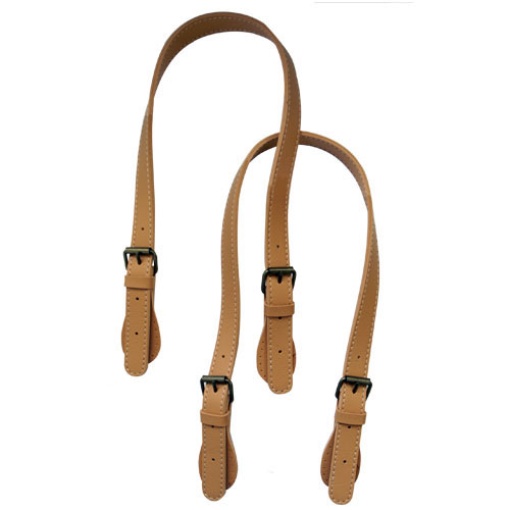 Alça de pele sintética com fivela 60x1,8cm bege com 2