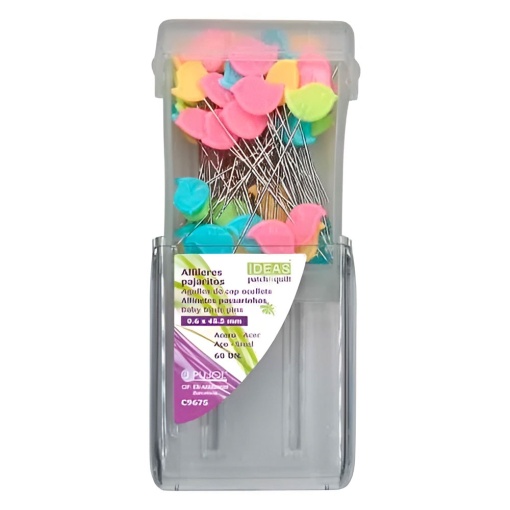 Alfinetes de cabeça 0,60x46mm IDEAS passarinho caixa com 60 unidades