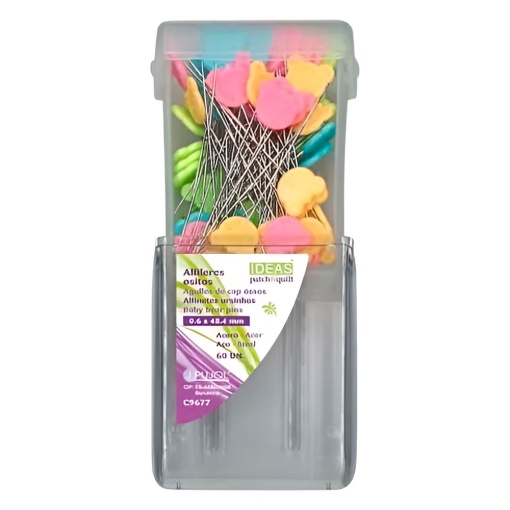 Alfinetes de cabeça 0,60x46mm IDEAS ursitos caixa com 60 unidades