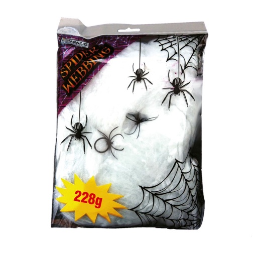 Teia de aranha com 4 aranhas 228g