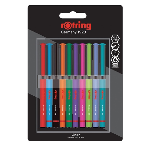 Fineliner ROTRING Fineliner 0,4mm 10 Cores