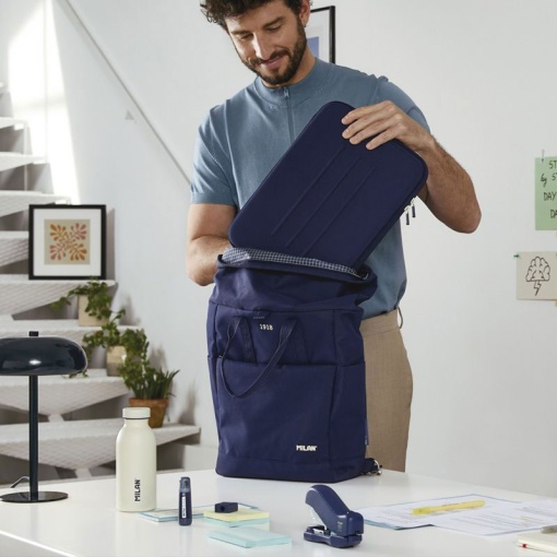 Bolsa para Portátil 14'' Semirrígida MILAN 1918 Azul Marinho