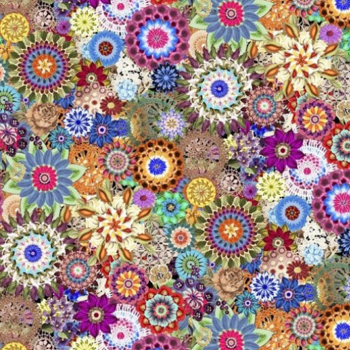 Tecido HILOGAR Floral Crochet Multicor 1x2,70m