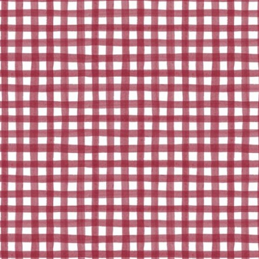 Tecido HILOGAR Homemade Happiness Xadrez Vermelho/Branco 1x1,10m