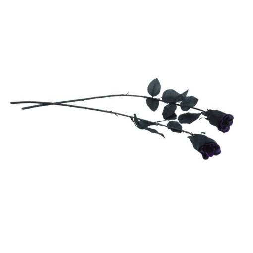 Rosa Negra com Glitter Rosa 42cm