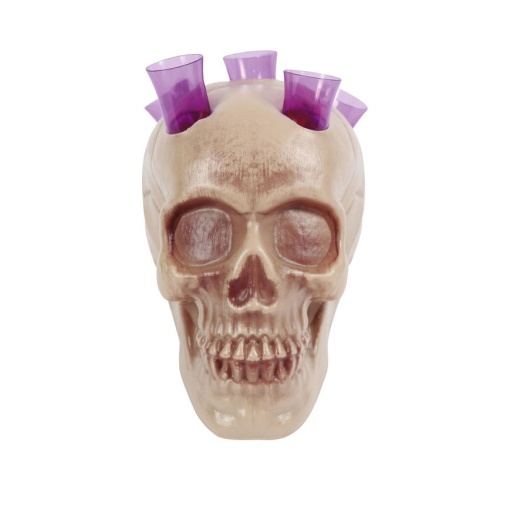Caveira de Plástico com 5 Copos de Shot