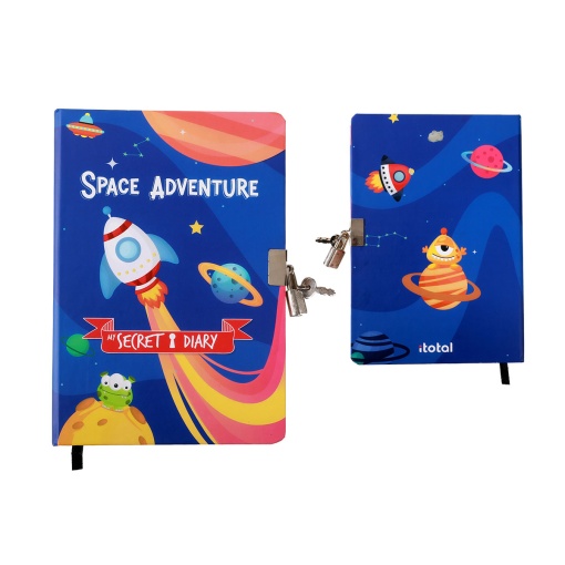 Diário com Cadeado I-TOTAL Space Adventure Pontilhado