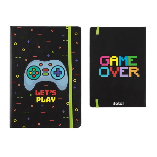 Caderno A5 I-TOTAL Let's Play Pontilhado 96 folhas com Elástico