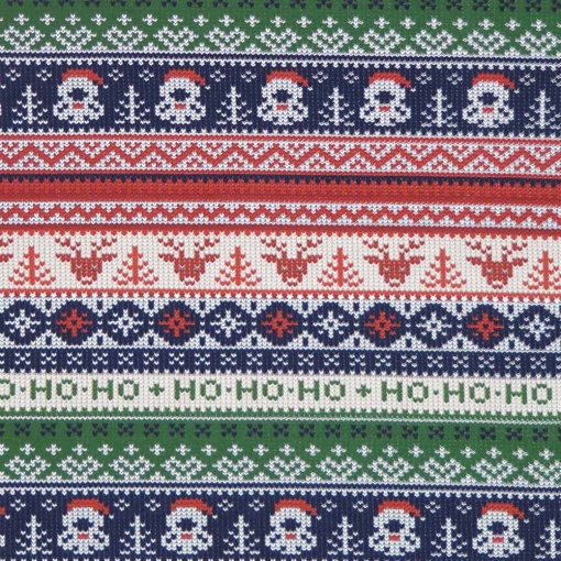 Tecido Natal Hohoho Verde/Azul/Vermelho 1x1,50m