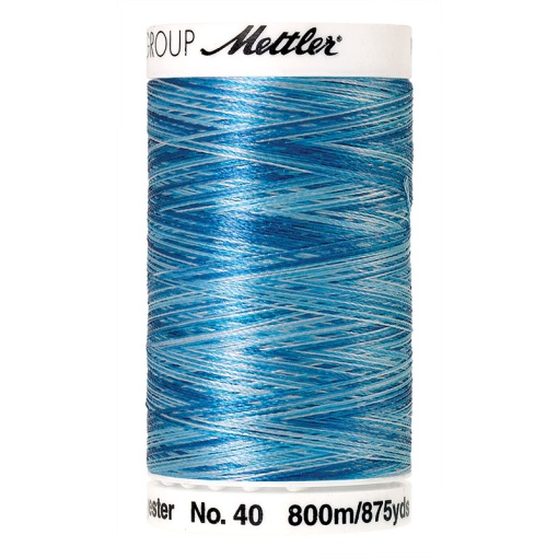 Linha de Bordar METTLER Poly Sheen 800m Matizada Azul 9930