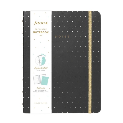 Caderno A5 FILOFAX Moonlight Preto