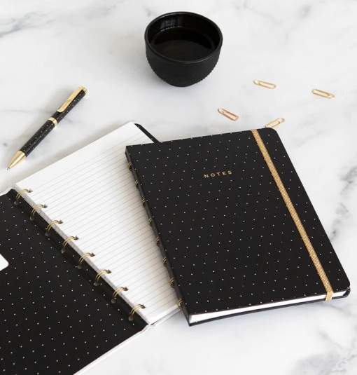 Caderno A5 FILOFAX Moonlight Preto