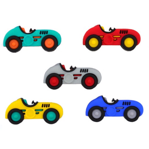 Botoes Dress It Up Carros de Corrida (5 unidades)