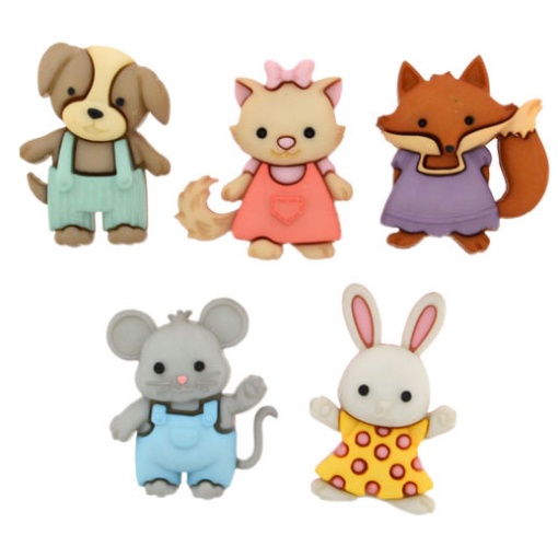 Botões Dress It Up animais caixa com 5 unidades C8395