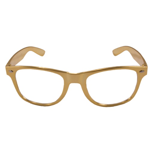 Óculos de plástico dourado