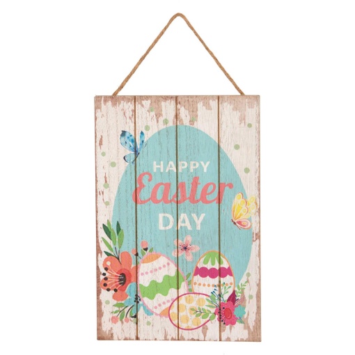Placa de Madeira "Happy Easter Day" 19,8x29,5cm MP