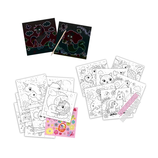Livro de atividades glitter 3 em 1 colorir e pintar