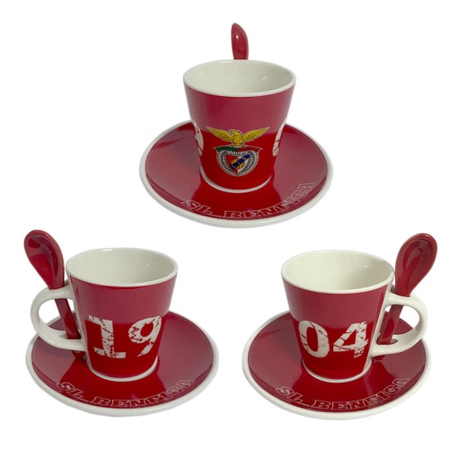 Conjunto de Café Chávena+Pires+Colher BENFICA 1904