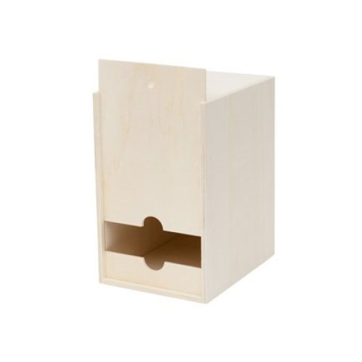 Caixa de madeira para box de vinho 5l com tampa de correr 17,5x23x28cm