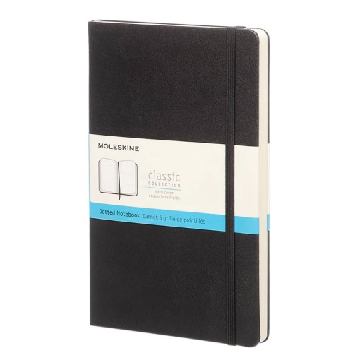 Caderno A5 Pontilhado Capa Dura MOLESKINE Classic Preto com Elástico