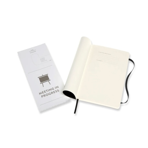 Caderno 19x25cm pautado MOLESKINE Pro preto com elástico