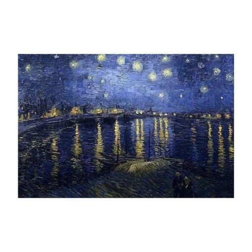 Pintar com diamantes FIGURED'ART com moldura 40x50cm Van Gogh - noite estrelada sobre o Ródano