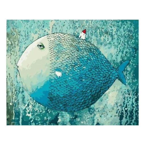 Pintar por números FIGURED'ART com moldura 40x50cm peixe artístico