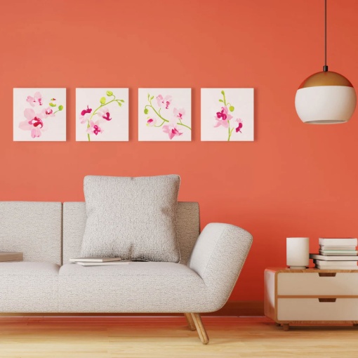 Pintar por números FIGURED'ART com moldura 20x20cm ramo de orquídea