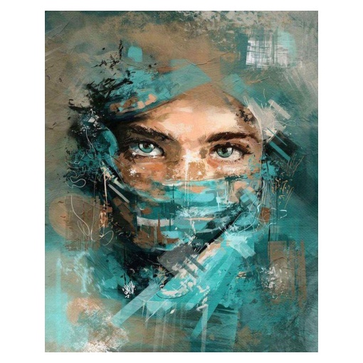 Pintar por números FIGURED'ART com moldura 40x50cm olhar envolvente