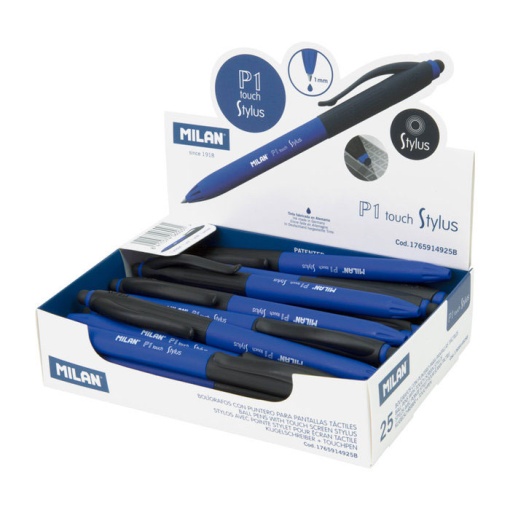 Esferográfica MILAN P1 Touch Stylus 1mm Azul