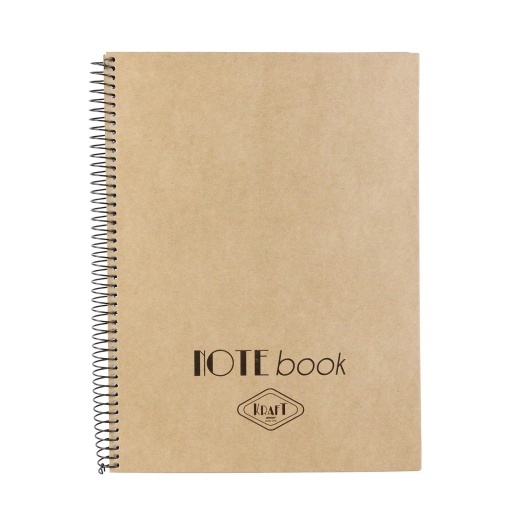 Caderno A4 Capa Dura Espiral ANCOR Kraft Pautado 48 folhas 90g