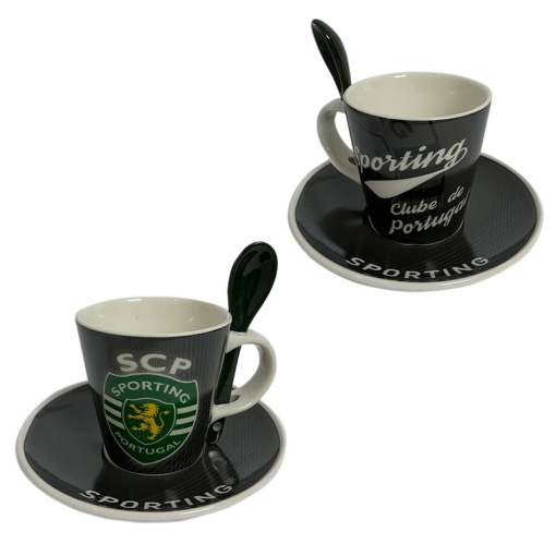 Conjunto de Café Chávena+Pires+Colher SPORTING