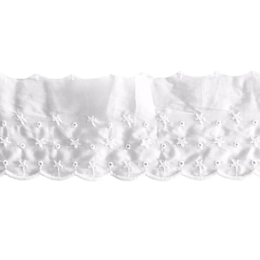Fita de Tecido Bordado nº 42 70mm Branco (metro)