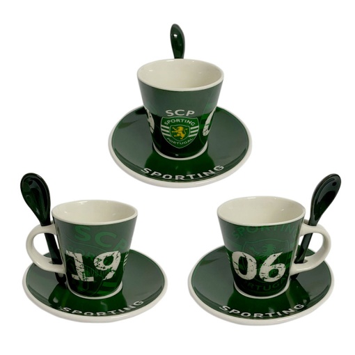 Conjunto de Café Chávena+Pires+Colher SPORTING 1906