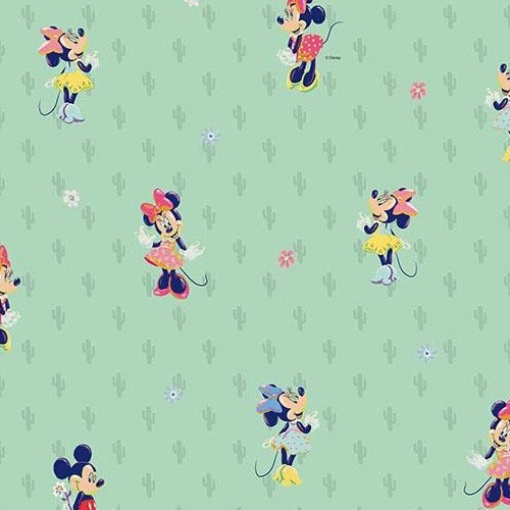 Tecido HILOGAR DISNEY Minnie Bella Verde/Multicor 1x1,40m