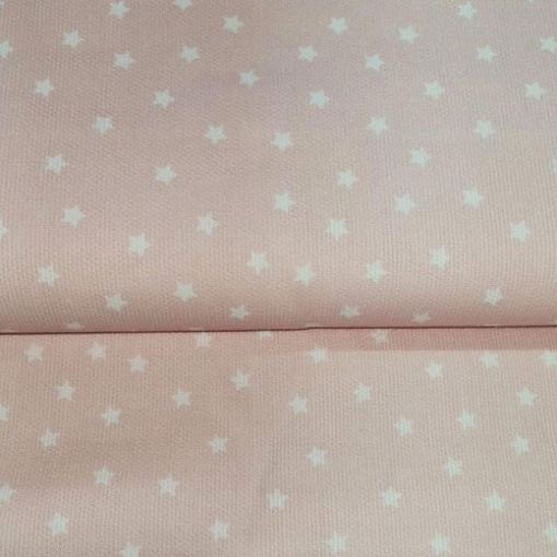 Tecido HILOGAR Piquet Bernal Estrelas Rosa/Branco 1x1,60m