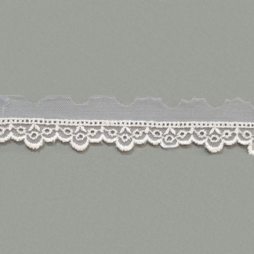 Fita de Tule Bordado HILOGAR Anett 20mm Natural (metro)