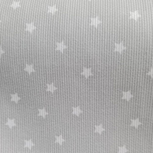 Tecido HILOGAR Piquet Bernal Estrelas Cinza/Branco 1x1,60m